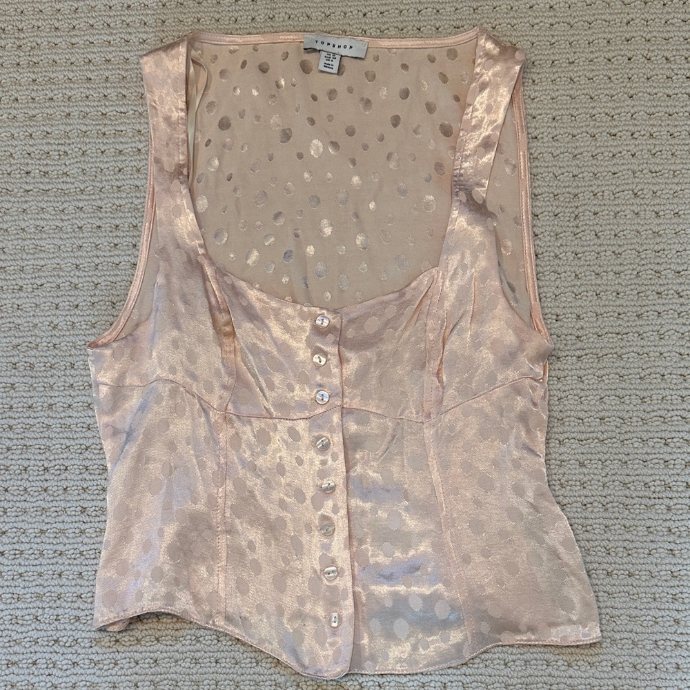 Topshop Light Pink/Peach Sleeveless Blouse